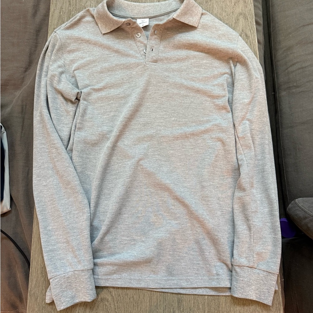 Men's Tapered Long Sleeve Polo Shirt